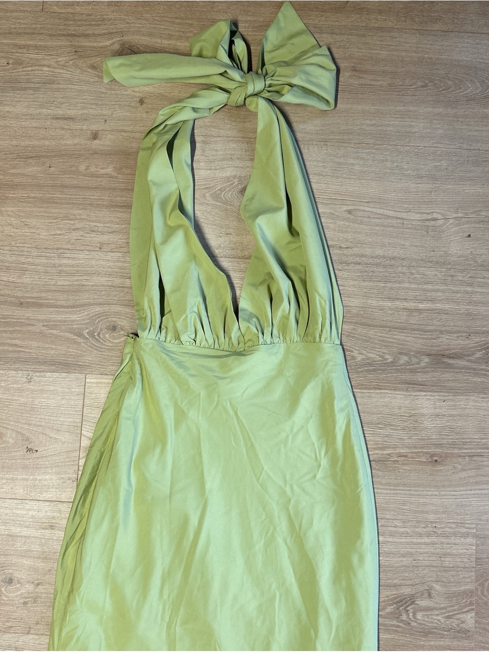 Forever 21 Olive Green Tie-Neck Dress